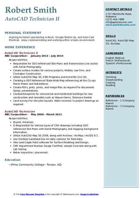 autocad resume|autocad technician resume.